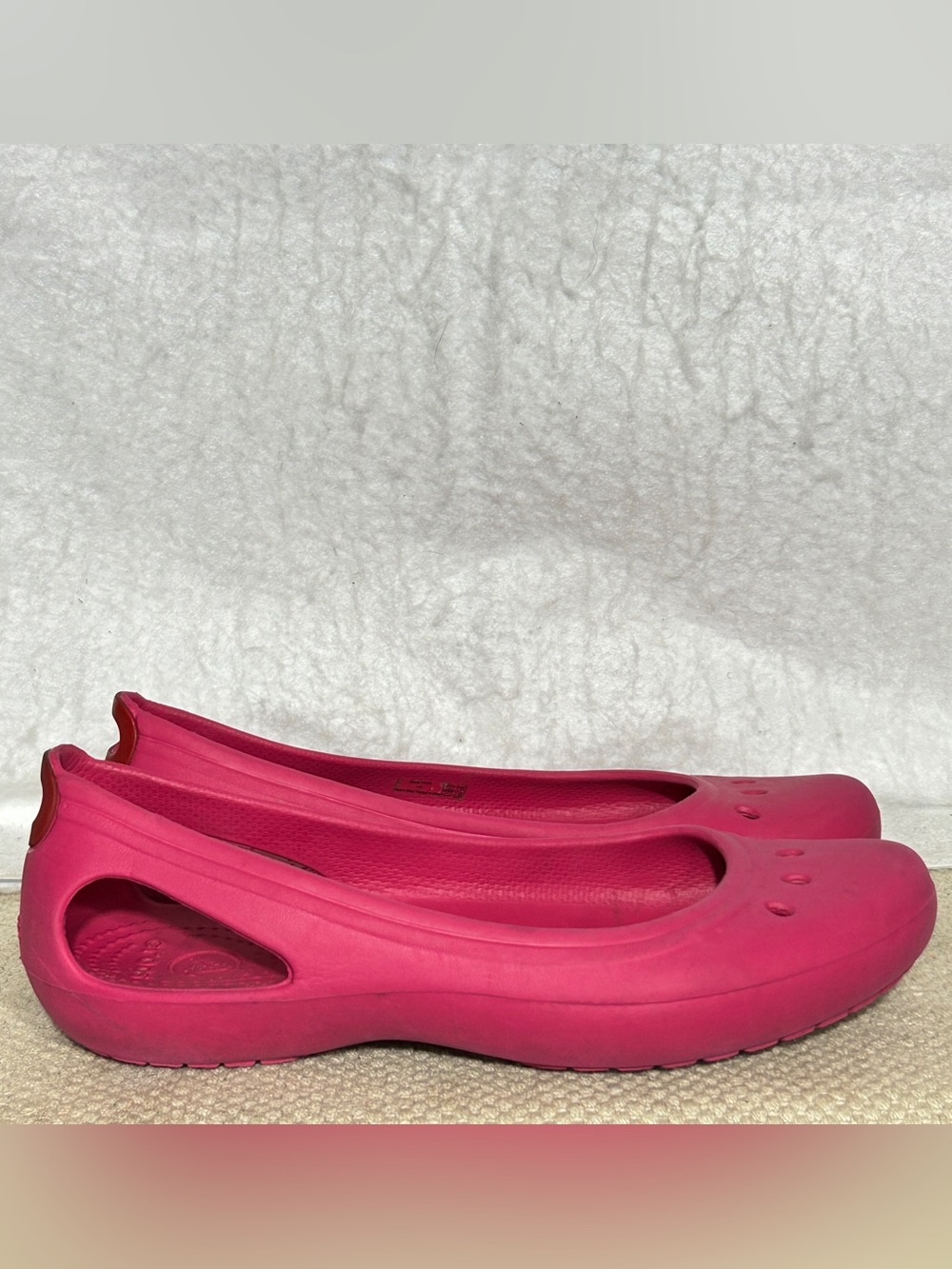 CROCS Womens Pink Kadee Crosslite Ballet Flats Slip On Comfort Shoes SZ US 8